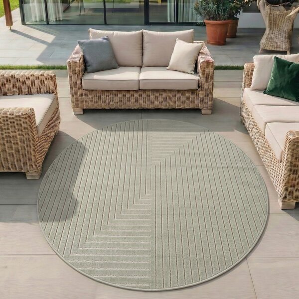 Зелен кръгъл килим за открито и закрито ø 80 cm Nova 1202 – Ayyildiz Carpets