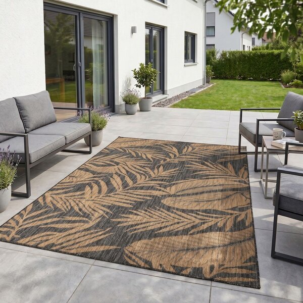 Черен/кафяв килим за открито и закрито 120x170 cm Mira 1451 – Ayyildiz Carpets