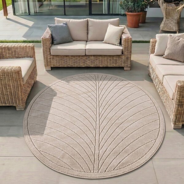 Бежов кръгъл килим за открито и закрито ø 80 cm Nova 1204 – Ayyildiz Carpets