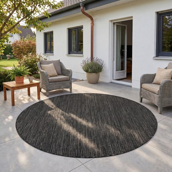 Черен кръгъл килим за открито и закрито ø 80 cm Mira 1450 – Ayyildiz Carpets