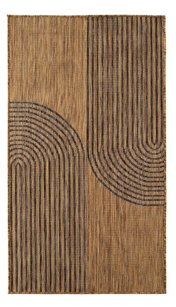 Черен/кафяв килим за открито и закрито 80x150 cm Mira 1453 – Ayyildiz Carpets