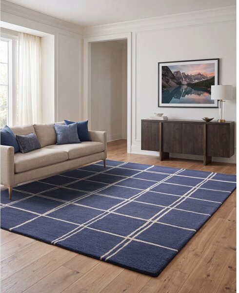 Син ръчно изработен вълнен килим 160x230 cm – Asiatic Carpets