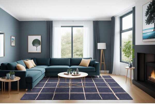 Син ръчно изработен вълнен килим 160x230 cm – Asiatic Carpets