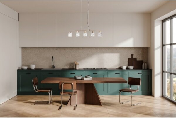 ITALUX PND-40814-5-HBR - Полилей с кабелно окачване SIMONA 5xE14/40W/230V златист