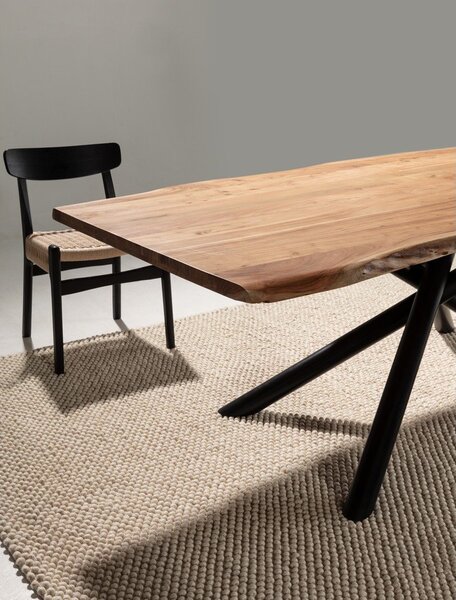Трапезна маса от масивна акация 100x220 cm Anuri – MOME