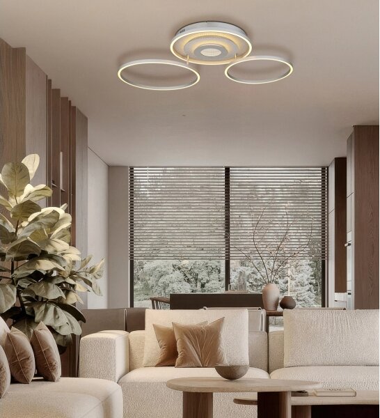 Globo 67824-40 - димируемо LED таванно осветително тяло MILES, 40W/230V, 57x99,2 см, сребристо + дистанционно управление