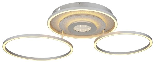 Globo 67824-40 - димируемо LED таванно осветително тяло MILES, 40W/230V, 57x99,2 см, сребристо + дистанционно управление