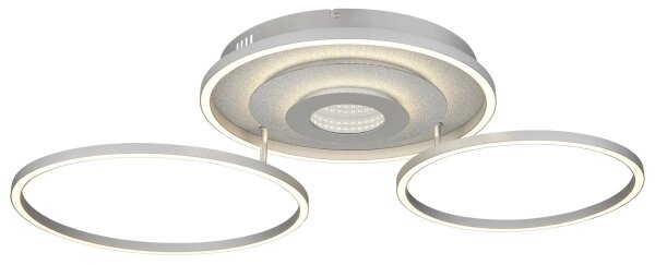Globo 67824-40 - димируемо LED таванно осветително тяло MILES, 40W/230V, 57x99,2 см, сребристо + дистанционно управление