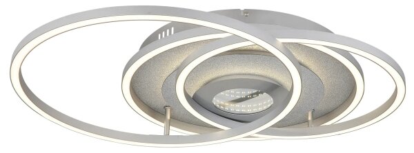 Globo 67824-40 - димируемо LED таванно осветително тяло MILES, 40W/230V, 57x99,2 см, сребристо + дистанционно управление