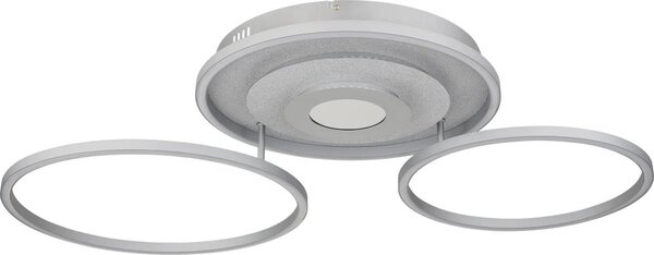 Globo 67824-40 - димируемо LED таванно осветително тяло MILES, 40W/230V, 57x99,2 см, сребристо + дистанционно управление