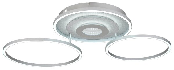 Globo 67824-40 - димируемо LED таванно осветително тяло MILES, 40W/230V, 57x99,2 см, сребристо + дистанционно управление