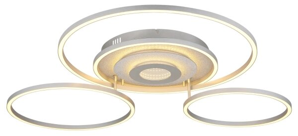 Globo 67824-60 -LED димируемо таванно осветително тяло MILES 60W/230V 80,8x99,2 cm сребристо+ДУ