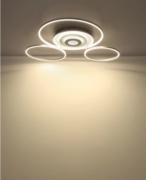 Globo 67824-60 -LED димируемо таванно осветително тяло MILES 60W/230V 80,8x99,2 cm сребристо+ДУ
