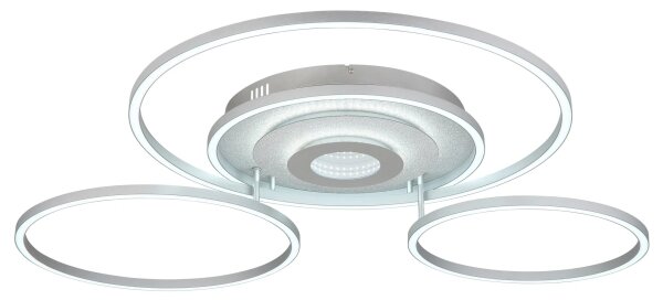 Globo 67824-60 -LED димируемо таванно осветително тяло MILES 60W/230V 80,8x99,2 cm сребристо+ДУ