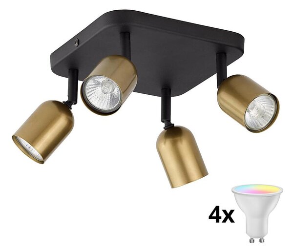 LED RGBW димируемо точково осветително тяло TOP 4xGU10/6,5W/230V 2700-6500K златист/черен
