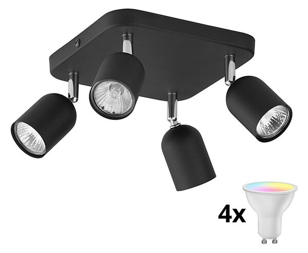 LED RGBW димируемо точково осветително тяло TOP 4xGU10/6,5W/230V 2700-6500K черно