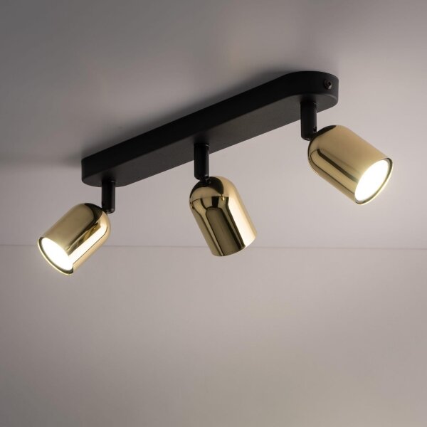 LED RGBW димируемо точково осветително тяло TOP 3xGU10/6,5W/230V 2700-6500K черно/златно