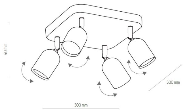 LED RGBW димируемо точково осветително тяло TOP 4xGU10/6,5W/230V 2700-6500K черно