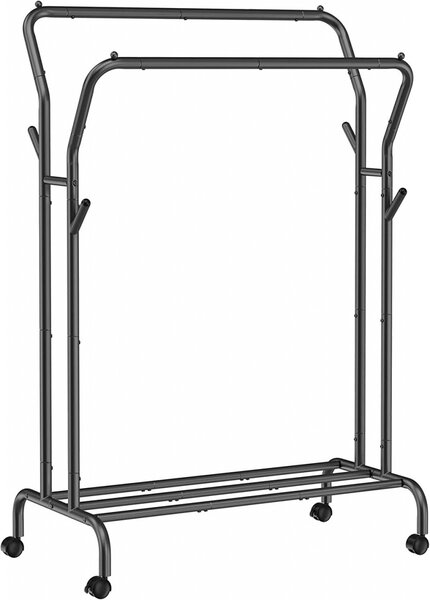 Стендер за дрехи, Songmics, Черен, 153x54.5x103 см