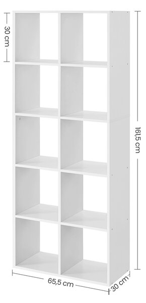 Библиотека Васагле бяла 65.5x30x161.5 см