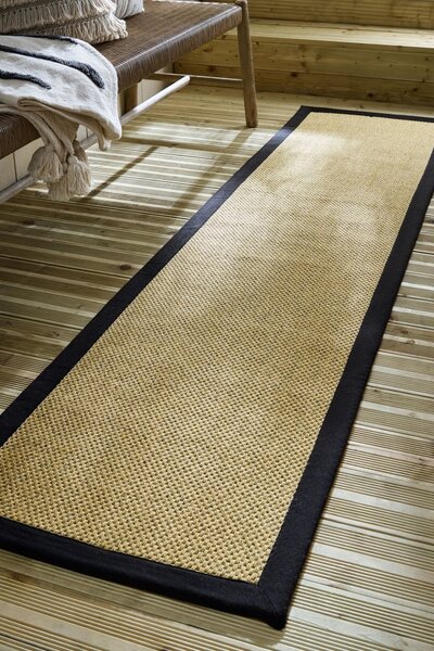 Изглед на сизал на открито Sisal Outdoor Black 60x230 cm, Flair Rugs