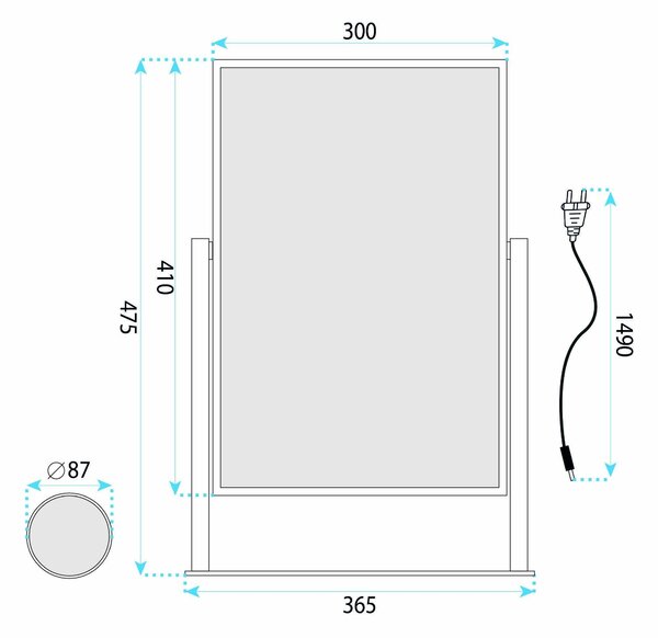 Огледало LED LUMI White 30x40cm