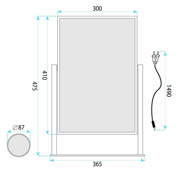Огледало LED LUMI L.Gold 30x40cm