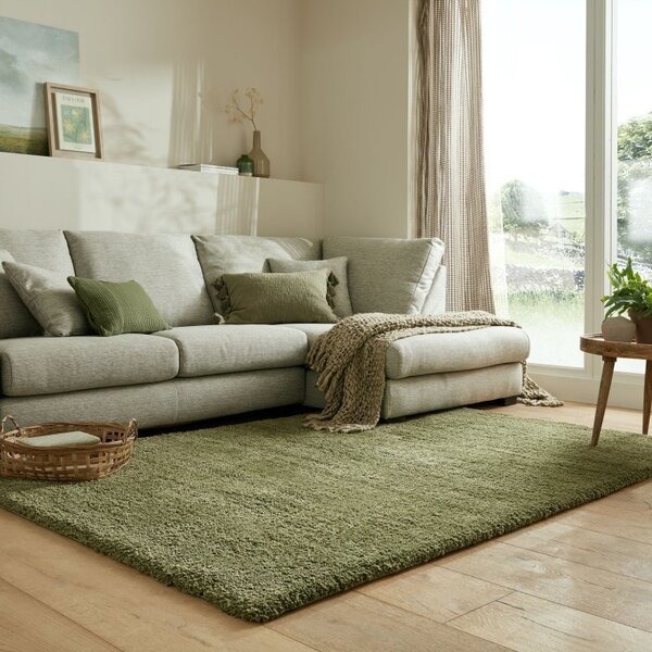 Килим Перо Soft Green Olive Green 160X230 cm, Flair Rugs