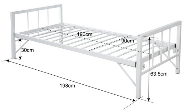 Разтегателен диван Bed-Sofa Remmie White 94x198x81 cm