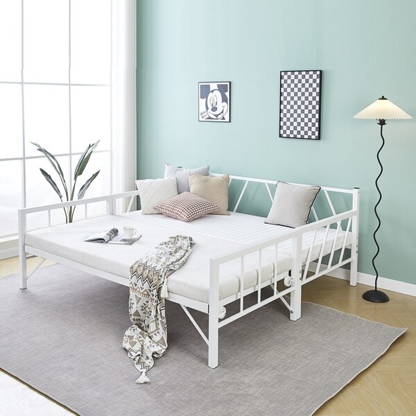 Разтегателен диван Bed-Sofa Remmie White 94x198x81 cm