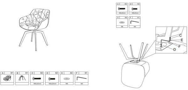 ТРАПЕЗЕН СТОЛ BUXTON - СИВ DX-310