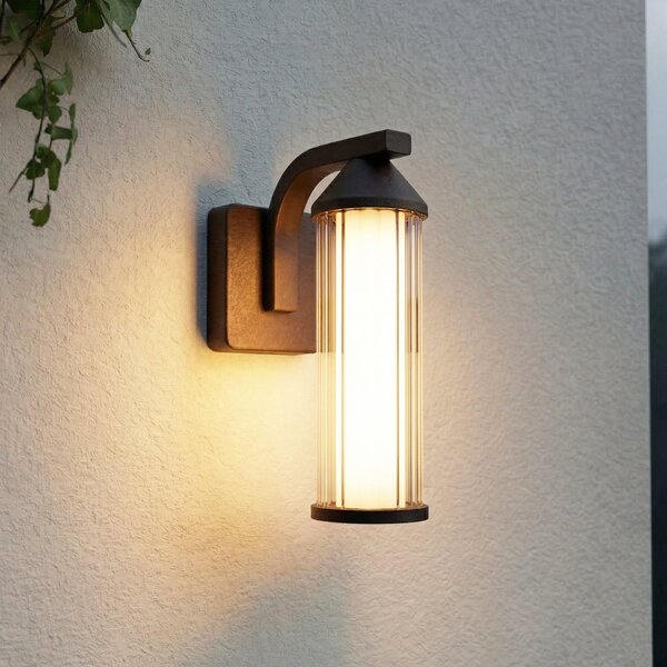 Lindby LED външна стенна лампа Neravio, ръжда, височина 26 cm, IP54, Кафяв / ръждив, Алуминий, Модерен