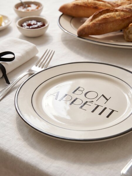 Sinsay - Керамични чинии с надпис Bon appétit 2 pack - многоцветен