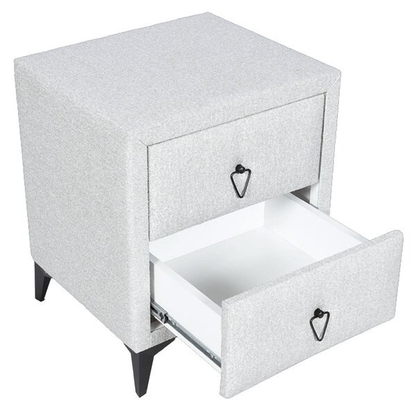 НОЩНО ШКАФЧЕ ЗА СПАЛНЯ KOLAJEN LINEN - СИВ 02