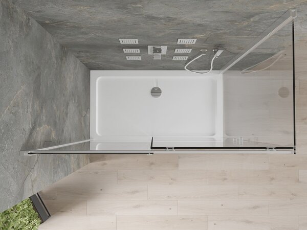 Mexen Omega раздвижна душ кабина 130 x 70 см, прозрачна, хром + поддушник Flat