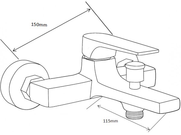 Mexen Lynx R40 комплект за вана, златен - 745903R40-50