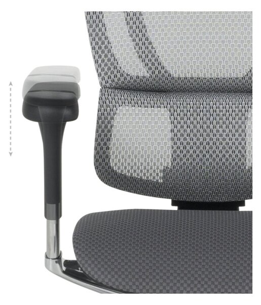 ЕРГОНОМИЧЕН СТОЛ ERGOHUMAN IOO ELITE 2 - СИВ - M/TEX - ЧЕРНА РАМКА
