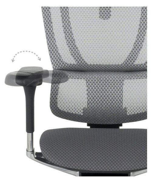 ЕРГОНОМИЧЕН СТОЛ ERGOHUMAN IOO ELITE 2 - СИВ - M/TEX - ЧЕРНА РАМКА