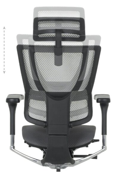 ЕРГОНОМИЧЕН СТОЛ ERGOHUMAN IOO ELITE 2 - СИВ - M/TEX - ЧЕРНА РАМКА