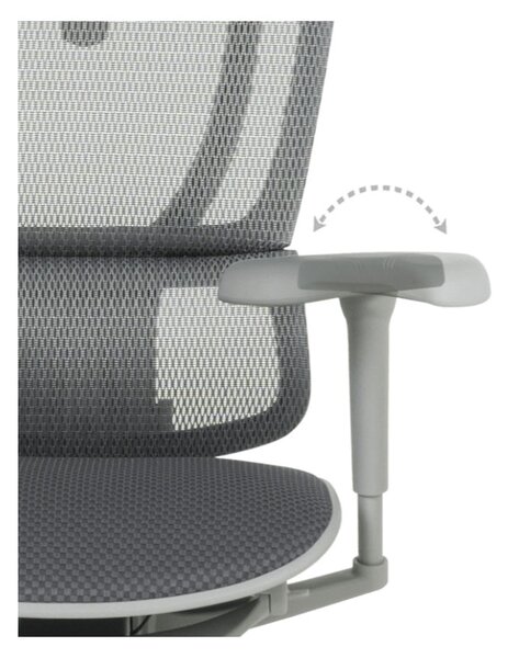 ЕРГОНОМИЧЕН ОФИС СТОЛ ERGOHUMAN IOO ULTRA - СИВ - M/TEX - СИВА РАМКА