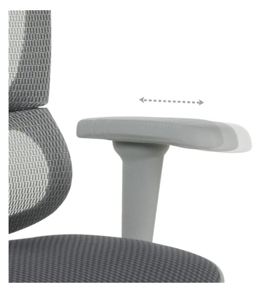ЕРГОНОМИЧЕН ОФИС СТОЛ ERGOHUMAN IOO ULTRA - СИВ - M/TEX - СИВА РАМКА