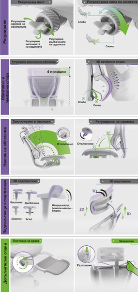 ЕРГОНОМИЧЕН ОФИС СТОЛ ERGOHUMAN IOO ULTRA - СИВ - M/TEX - СИВА РАМКА