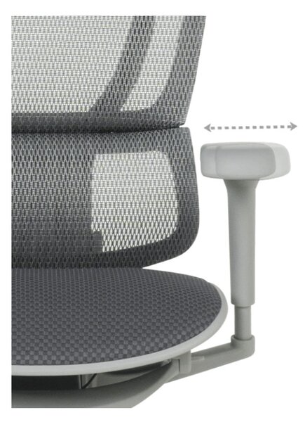 ЕРГОНОМИЧЕН ОФИС СТОЛ ERGOHUMAN IOO ULTRA - СИВ - M/TEX - СИВА РАМКА