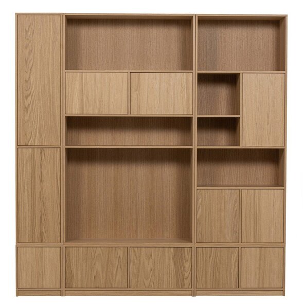 Модулна етажерка за книги с дъбов декор в естествен цвят 110x199 cm Modulair - vtwonen