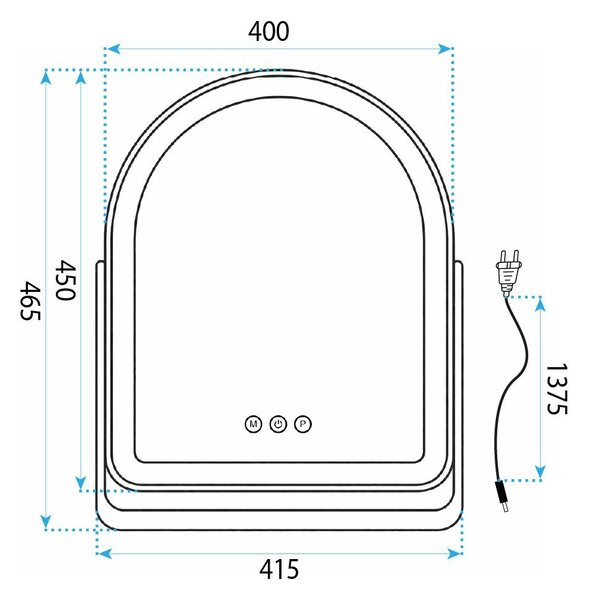 Огледало LED GLAM L.Gold 40x45cm