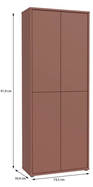 Гардероб за обувки FIVETEEN, 74.5/191.9 см, теракота