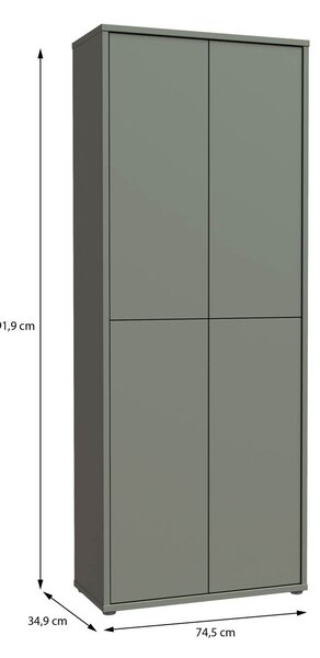 Гардероб за обувки FIVETEEN, 74.5/191.9 см, салвия