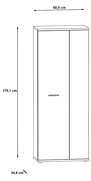 Шкаф за обувки SIXTEEN, 68.9/179.1 см, бял