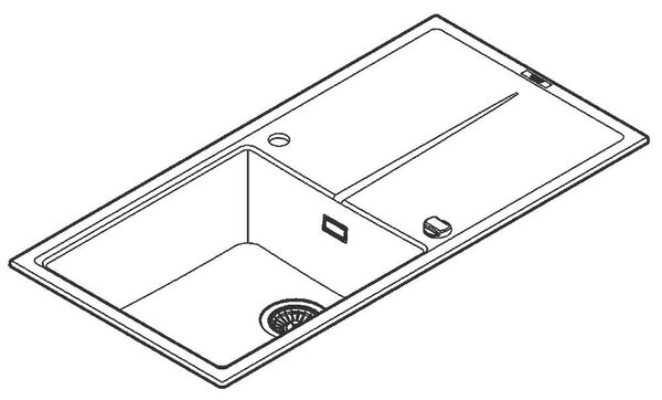 Grohe K400 Композитна кухненска мивка с отцедник, 1000 x 500 mm, черен гранит