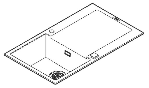 Grohe K500 Композитна кухненска мивка с отцедник, 860 x 500 мм, черен гранит